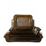 Vintage Pyrex Amber Glass Baking Dishes