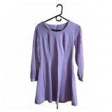 Ricky Vaughn Purple Dress with Lace Sleeves