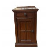 Wood Side Table With Drawer & Cabinet