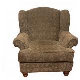 Upholstered Patterned Wingback Armchair