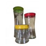 Glass Storage Jars Colorful Lids