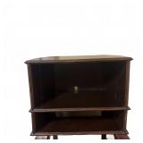 Dark Wood Two-Tier Open Shelf Stand