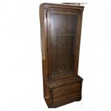 Wood Gun Cabinet With Glass Door & Drawers