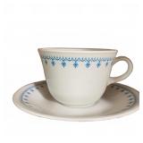 15 Corelle Blue Snowflake Cups & Saucers