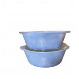 Glasbake Blue Cameo Casserole Dish Set USA