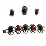 RARE Selro Blackamoor Bracelet, Earing & Ring Set