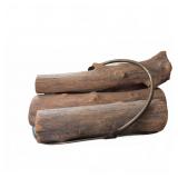 Metal Firewood Holder With Wood Logs