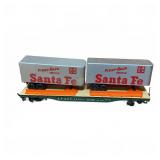 Santa Fe Piggy-Back Flatcar w/ Trailers Model