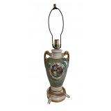 Vintage Porcelain Lamp with Rococo Scene