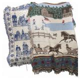 Two Christmas Themed Woven Throw Blankets