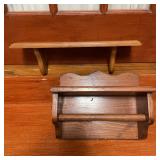 Wooden Wall Shelves & Paper Towel Rack