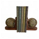 Vintage Globe Bookends & Life Nature Library