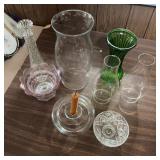 Glass Vases, Candleholder & Bowls