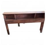 Wood Headboard with Open Shelf Storage
