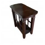 Dark Wood Side Table With Shelf Storage