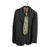 Vintage Blazer with Decorative Stitching & Tie