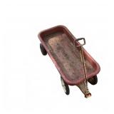 Red Metal Pull Wagon with Steel Handle