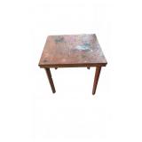 Outdoor Square Wood Table With Paint Marks