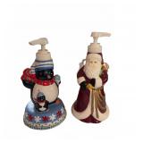 Santa & Penguin Holiday Soap Dispensers