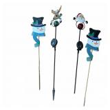 Four Holiday Themed Yard Stakes