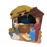 Painted Ceramic Nativity Scene Lighted Decor