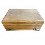 Oak Wood Flatware Storage Chest with Drawer