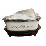 West Bend 4 Qt Electric Cooker Blue Flower