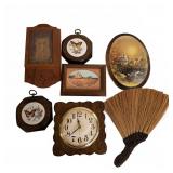 Vintage Wall Art & Spartus Clock Assortment