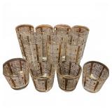 Vintage Libbey Gold & White Geometric Glasses