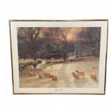 Dayï¿½s End Framed Print Sheep Pastoral Scene