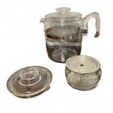 Pyrex 7753 Flameware Glass Percolator & 2 Baskets
