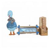 Wood Goose Decor & Painted Letter Holder Set