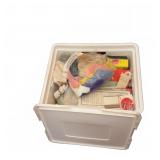 Rolling Storage Tote & Vintage Sewing Supplies