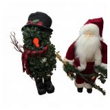 Holiday Santa Claus & Snowman Figures