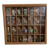 Shadow Box With Shot Glass Collection