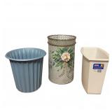Three Wastebaskets Including Sterilite & Metal