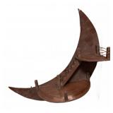 Crescent Moon Shaped Hanging Wooden Shelf