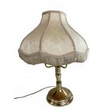 Brass Touch Light Table Lamp with Fringe Shade