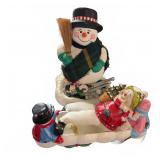 Snowman Figurines & Sleigh Scene