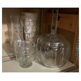 Clear Glass Pumpkin Jar & Assorted Vessels