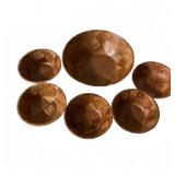 Vintage Wooden Checkerboard Salad Bowl Set