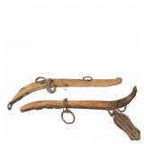 Antique Wooden Ox Yokes with Iron Hardware