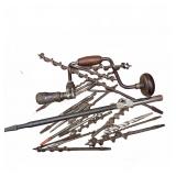 Hand Crank Brace & Auger Drill Bit Set
