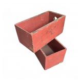 Red Painted Wooden Boxes