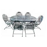 Green Metal Patio Table w/ Six Chairs & More