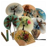 Vintage Chinese Paper Folding Fans Collection