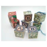 Lot of 8 VTG Pier One A B Wooden Blocks