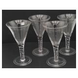 Set of 4 Air Twist Clear Glasses 7' Tall