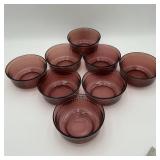 Set of 8 Amethyst FORTECRISA 5' Bowls Mexico