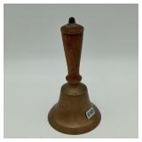 Brass School Bell with Wooden Handle